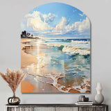 Beach Photo Seaside Reflections V - Asymmetric Metal Wall Art