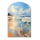 Beach Photo Seaside Reflections V - Asymmetric Metal Wall Art