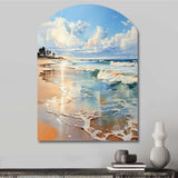 Beach Photo Seaside Reflections V - Asymmetric Metal Wall Art