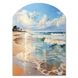 Beach Photo Seaside Reflections V - Asymmetric Metal Wall Art