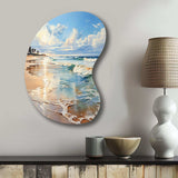 Beach Photo Seaside Reflections V - Asymmetric Metal Wall Art