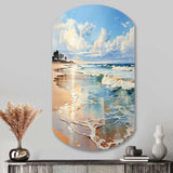 Beach Photo Seaside Reflections V - Asymmetric Metal Wall Art