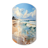 Beach Photo Seaside Reflections V - Asymmetric Metal Wall Art