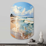 Beach Photo Seaside Reflections V - Asymmetric Metal Wall Art