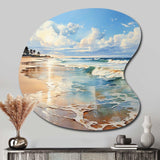 Beach Photo Seaside Reflections V - Asymmetric Metal Wall Art