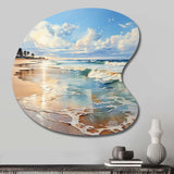 Beach Photo Seaside Reflections V - Asymmetric Metal Wall Art