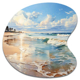 Beach Photo Seaside Reflections V - Asymmetric Metal Wall Art