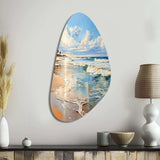 Beach Photo Seaside Reflections V - Asymmetric Metal Wall Art