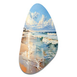 Beach Photo Seaside Reflections V - Asymmetric Metal Wall Art