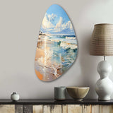 Beach Photo Seaside Reflections V - Asymmetric Metal Wall Art