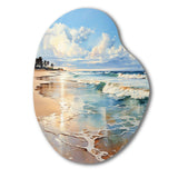 Beach Photo Seaside Reflections V - Asymmetric Metal Wall Art