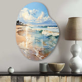 Beach Photo Seaside Reflections V - Asymmetric Metal Wall Art