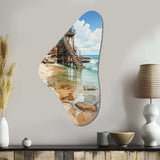 Beach Photo Seaside Reflections VII - Asymmetric Metal Wall Art