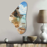 Beach Photo Seaside Reflections VII - Asymmetric Metal Wall Art