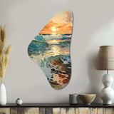 Beach Photo Seaside Reflections VIII - Asymmetric Metal Wall Art