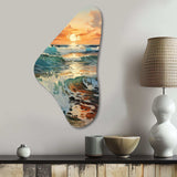 Beach Photo Seaside Reflections VIII - Asymmetric Metal Wall Art