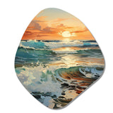 Beach Photo Seaside Reflections VIII - Asymmetric Metal Wall Art