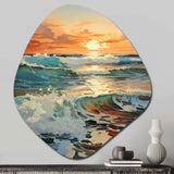 Beach Photo Seaside Reflections VIII - Asymmetric Metal Wall Art