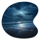 Beach Photo Serene Moonlight I - Asymmetric Metal Wall Art