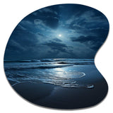 Beach Photo Serene Moonlight I - Asymmetric Metal Wall Art