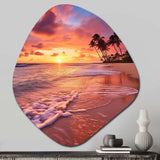 Beach Photo Sunset Serenade III - Asymmetric Metal Wall Art