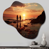 Beach Photo Sunset Serenade X - Asymmetric Metal Wall Art