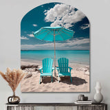 Beach Sandy Escape Chairs - Asymmetric Metal Wall Art