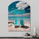 Beach Sandy Escape Chairs - Asymmetric Metal Wall Art