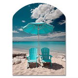 Beach Sandy Escape Chairs - Asymmetric Metal Wall Art