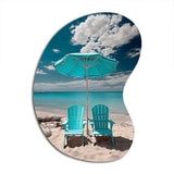 Beach Sandy Escape Chairs - Asymmetric Metal Wall Art