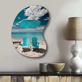 Beach Sandy Escape Chairs - Asymmetric Metal Wall Art