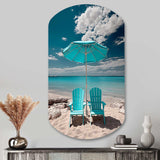 Beach Sandy Escape Chairs - Asymmetric Metal Wall Art