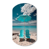 Beach Sandy Escape Chairs - Asymmetric Metal Wall Art