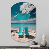 Beach Sandy Escape Chairs - Asymmetric Metal Wall Art