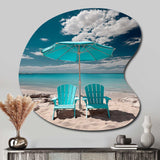 Beach Sandy Escape Chairs - Asymmetric Metal Wall Art