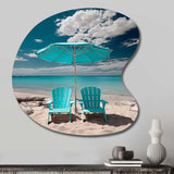 Beach Sandy Escape Chairs - Asymmetric Metal Wall Art