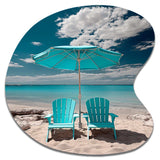 Beach Sandy Escape Chairs - Asymmetric Metal Wall Art