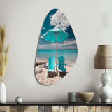 Beach Sandy Escape Chairs - Asymmetric Metal Wall Art