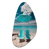 Beach Sandy Escape Chairs - Asymmetric Metal Wall Art