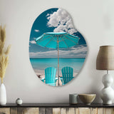 Beach Sandy Escape Chairs - Asymmetric Metal Wall Art