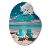 Beach Sandy Escape Chairs - Asymmetric Metal Wall Art