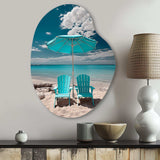 Beach Sandy Escape Chairs - Asymmetric Metal Wall Art