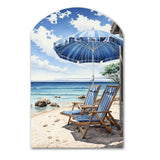 Beach Sandy Escape Pointillism I - Asymmetric Metal Wall Art