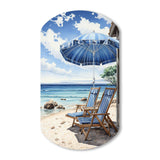 Beach Sandy Escape Pointillism I - Asymmetric Metal Wall Art