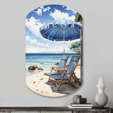 Beach Sandy Escape Pointillism I - Asymmetric Metal Wall Art