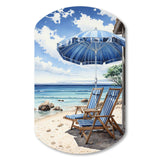 Beach Sandy Escape Pointillism I - Asymmetric Metal Wall Art