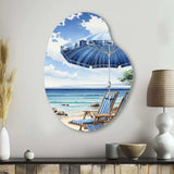 Beach Sandy Escape Pointillism I - Asymmetric Metal Wall Art