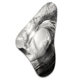 Black And White Wave Photo I - Asymmetric Metal Wall Art