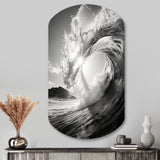 Black And White Wave Photo I - Asymmetric Metal Wall Art