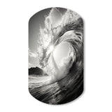 Black And White Wave Photo I - Asymmetric Metal Wall Art